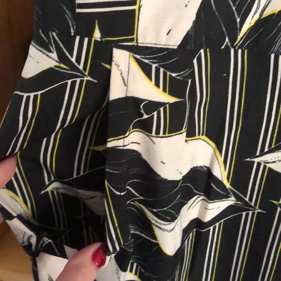 Striped Palm Print High Neck Culotte Jumpsuit SZ 4 - Picture 6 of 8